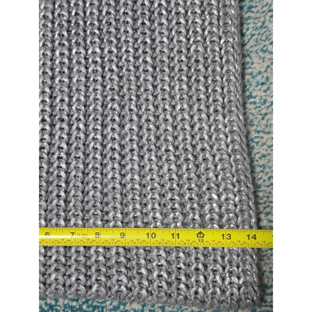 Cotton On Women Gray Knit Metallic Infinity Loop Scarf Cozy Winter Accessory (Y)
